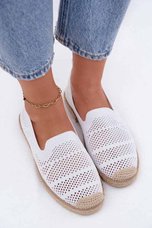 Ažūra espadrilles  Auduma baltas krāsas Candessa