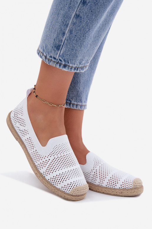 Ažūra espadrilles  Auduma baltas krāsas Candessa