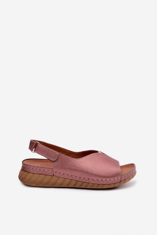 sandales Z Naturalnej Skóry   L7633-25 Zelta krāsas