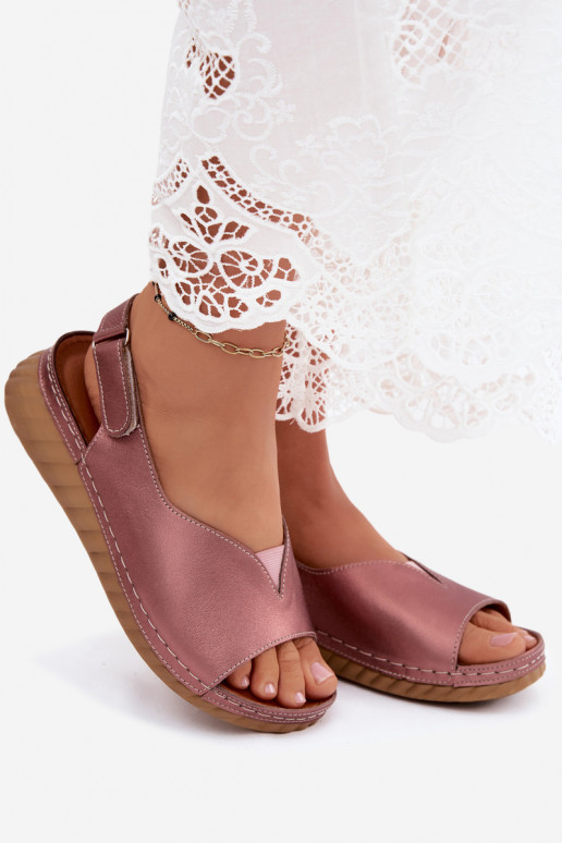 sandales Z Naturalnej Skóry   L7633-25 Zelta krāsas