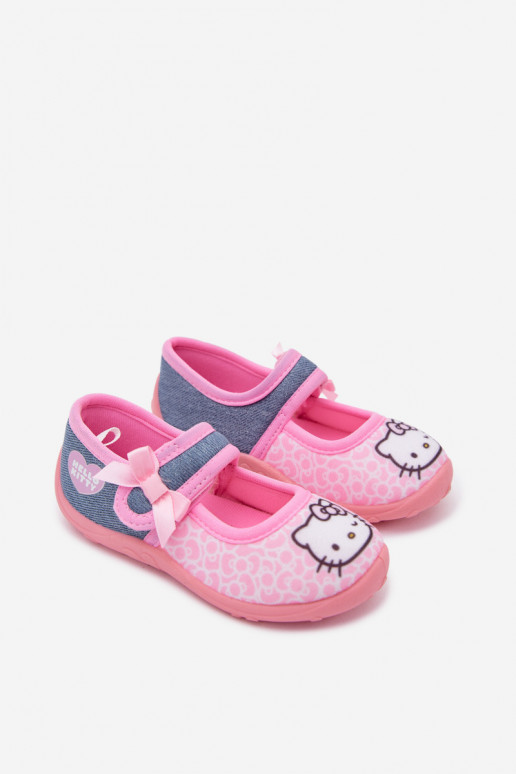 balerīnas   Čības bērniem ar lipīgām aizdarēm HELLO KITTY Rozā krāsas Shani