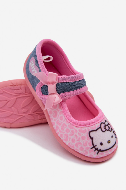 balerīnas   Čības bērniem ar lipīgām aizdarēm HELLO KITTY Rozā krāsas Shani