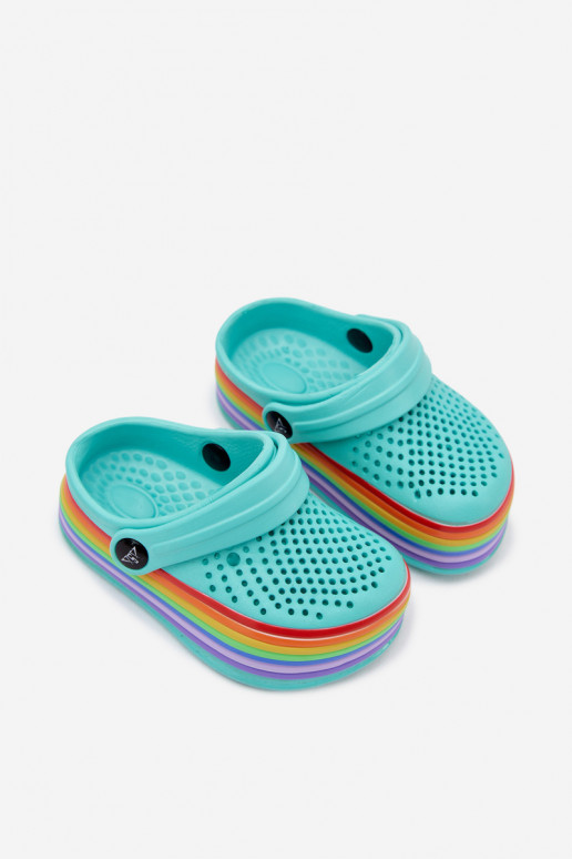 Vieglas čības uz pirksta Čības  Bērnu apavi Z Kolorowymi Paseczkami Tirkīza Tansy