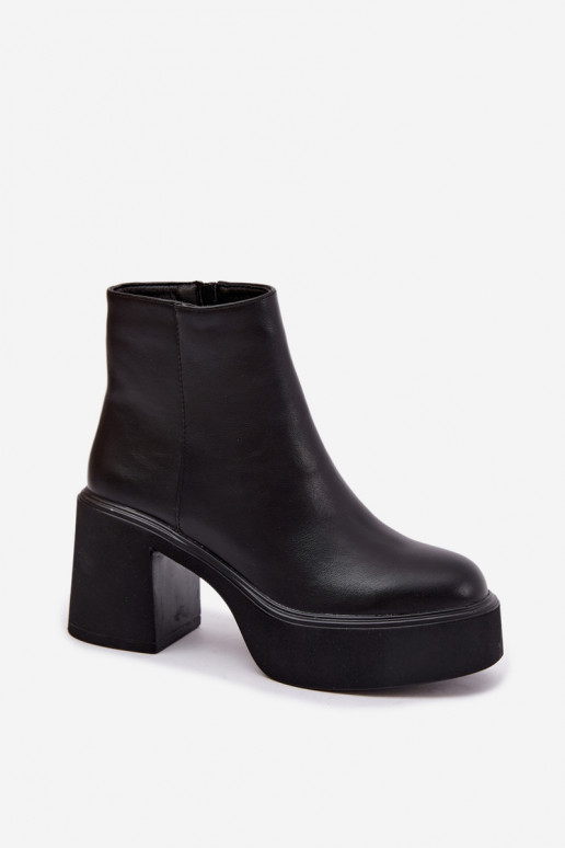 siltināti Sieviešu puszābaki ar papēdi  Melns Lurela