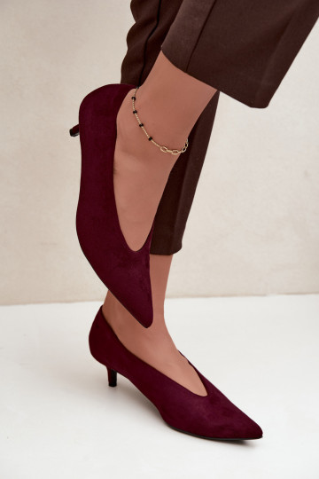 Kurpes Kitten Heel bordo krāsas Nuretta