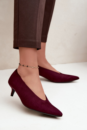 Kurpes Kitten Heel bordo krāsas Nuretta 2