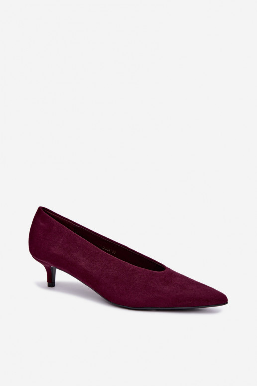 Kurpes Kitten Heel bordo krāsas Nuretta