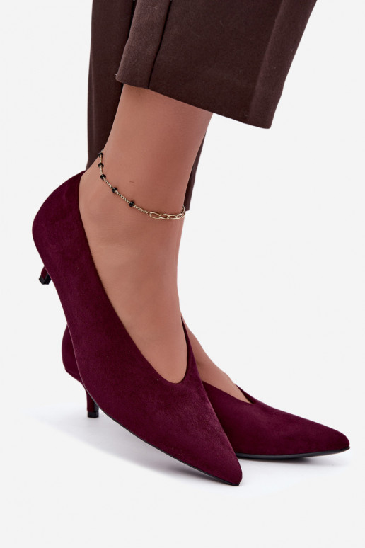 Kurpes Kitten Heel bordo krāsas Nuretta