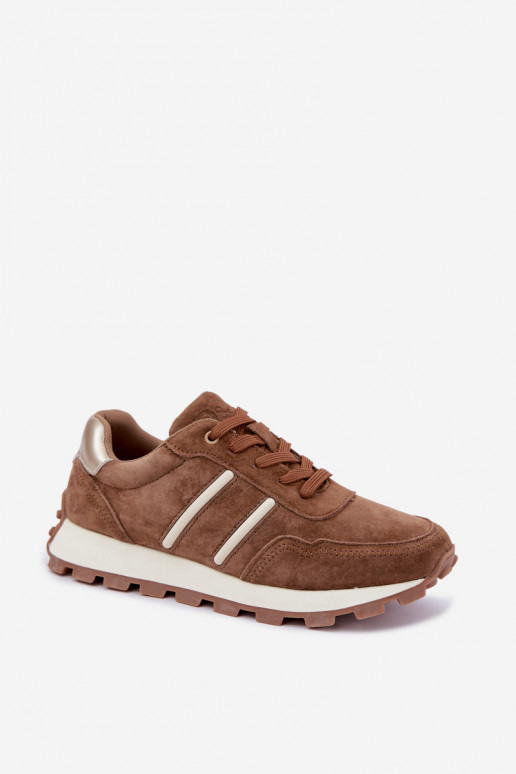  modeļa apavi Z Naturalnego Zamszu D&A LR62-7101 Camel