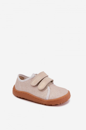 Čības Bērnu apavi Barefoot Froddo Canvas G1700440-1 Zelta krāsas
