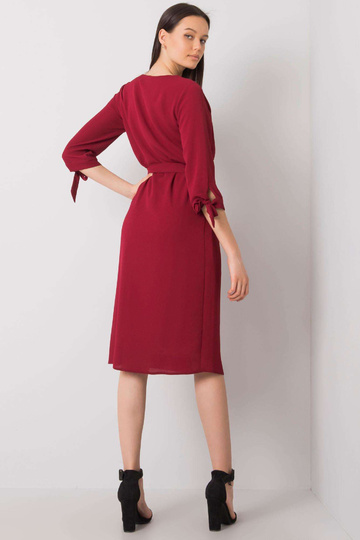 Bordo eleganta kleita ar jostu 2