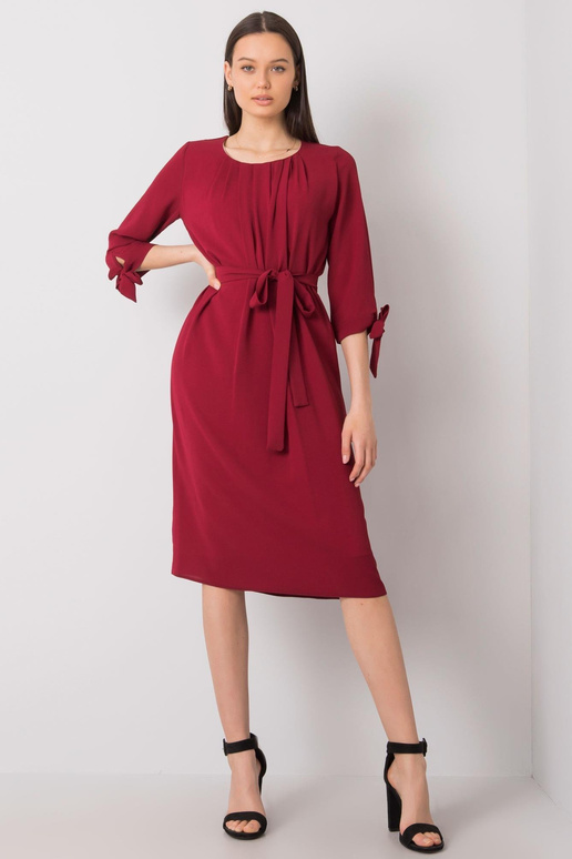 Bordo eleganta kleita ar jostu