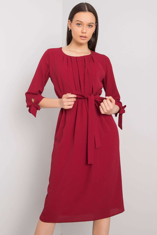 Bordo eleganta kleita ar jostu