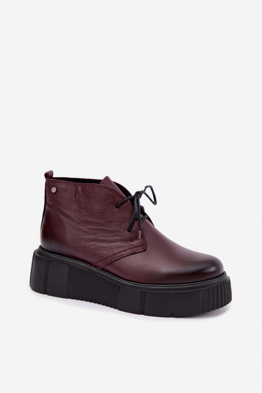   apavi  ar platformu siltināti Zazoo 60588 bordo krāsas