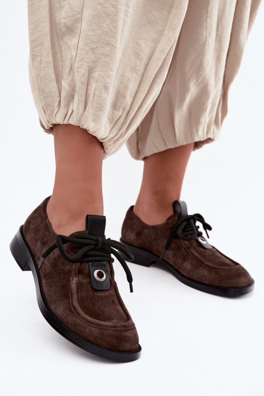 apavi Barefoot  Z Naturalnego Zamszu D&A CR62-3460 Czekoladowe