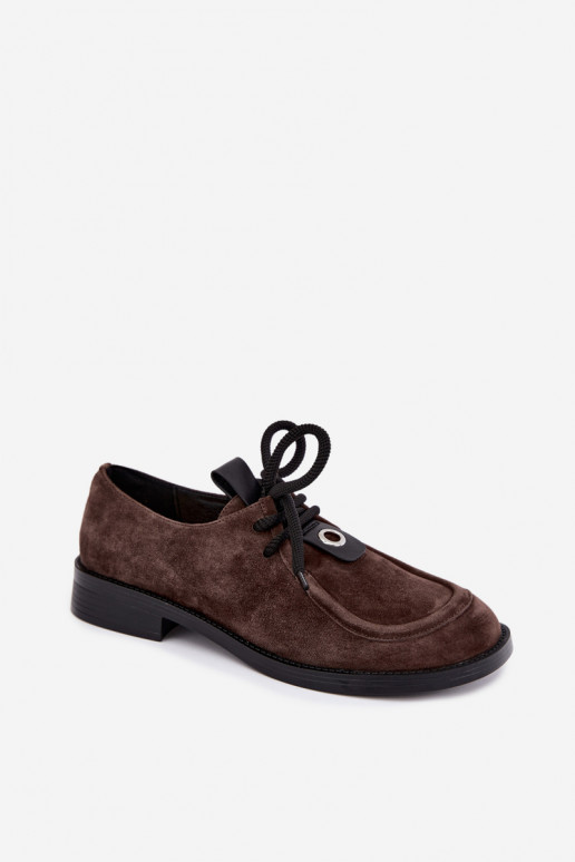 apavi Barefoot  Z Naturalnego Zamszu D&A CR62-3460 Czekoladowe