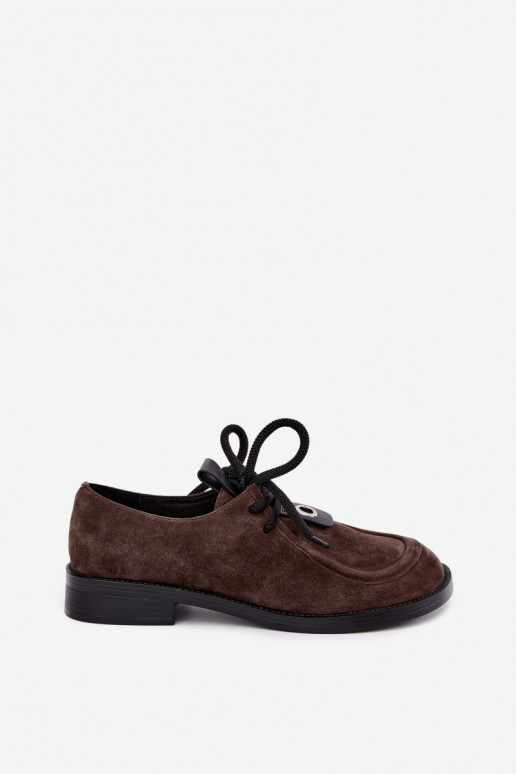 apavi Barefoot  Z Naturalnego Zamszu D&A CR62-3460 Czekoladowe
