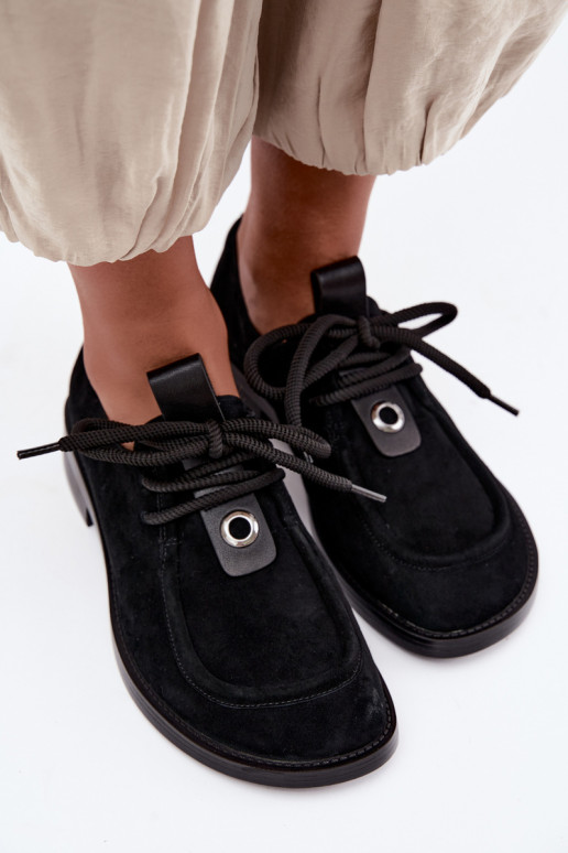 apavi Barefoot  Z Naturalnego Zamszu D&A CR62-3460 Melns