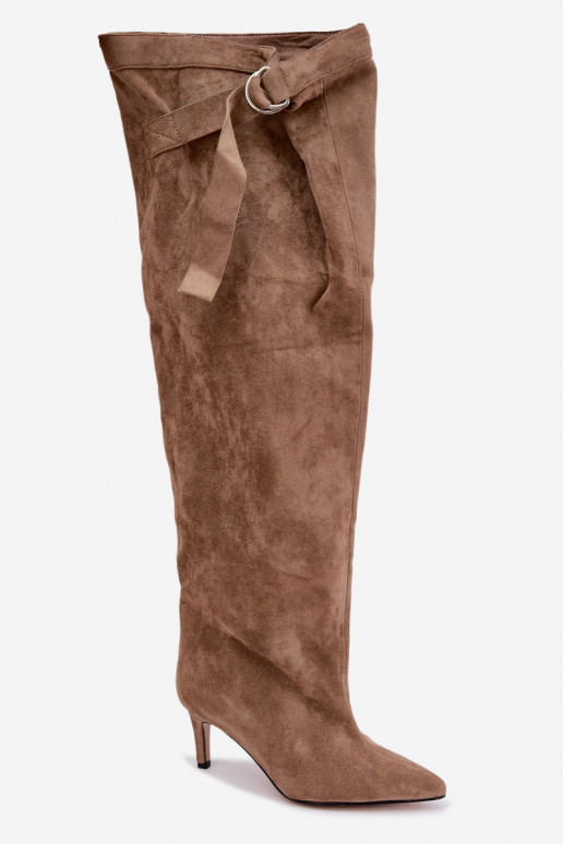  sieviešu garie zābaki  ar papēdi smilšu krāsas Rosena