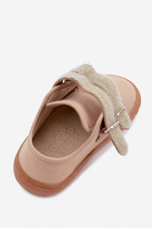 Čības Bērnu apavi Barefoot Froddo Canvas G1700440-22 smilšu krāsas