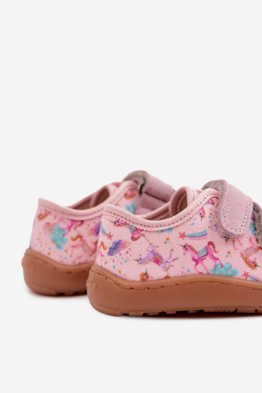 Čības Bērnu apavi Barefoot  Froddo Canvas G1700440-26 Rozā krāsas