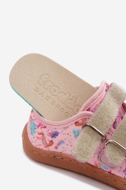 Čības Bērnu apavi Barefoot  Froddo Canvas G1700440-26 Rozā krāsas