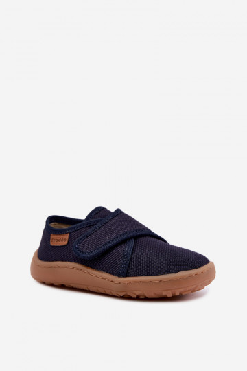 Čības Bērnu apavi bērnu ar lipīgām aizdarēm Barefoot Froddo G1700438 tumši zilas krāsas