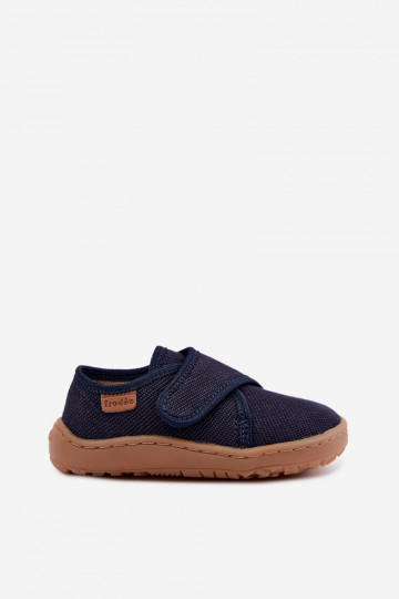 Čības Bērnu apavi bērnu ar lipīgām aizdarēm Barefoot Froddo G1700438 tumši zilas krāsas 2