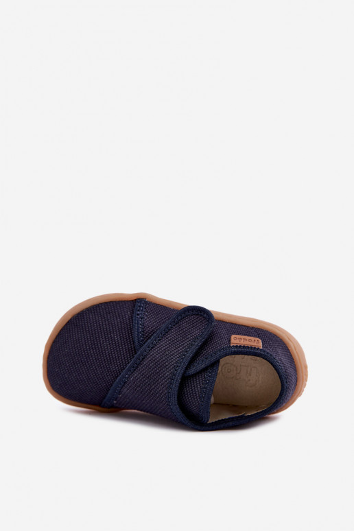 Čības Bērnu apavi bērnu ar lipīgām aizdarēm Barefoot Froddo G1700438 tumši zilas krāsas