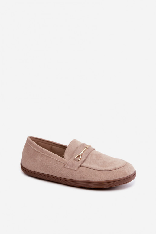Mokasīni Barefoot Ze Zelta krāsasm Detalem smilšu krāsas Paresa