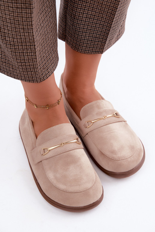 Mokasīni Barefoot Ze Zelta krāsasm Detalem smilšu krāsas Paresa