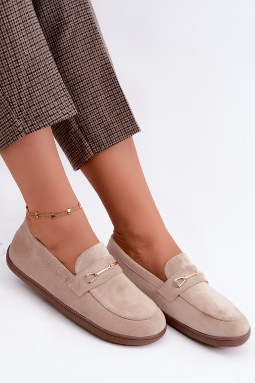 Mokasīni Barefoot Ze Zelta krāsasm Detalem smilšu krāsas Paresa