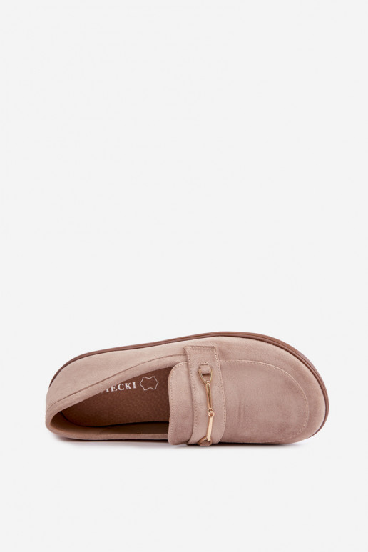 Mokasīni Barefoot Ze Zelta krāsasm Detalem smilšu krāsas Paresa