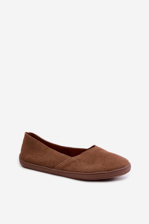 Balerīnas  Barefoot Z Naturalnego Zamszu brūnas krāsas Mirelia