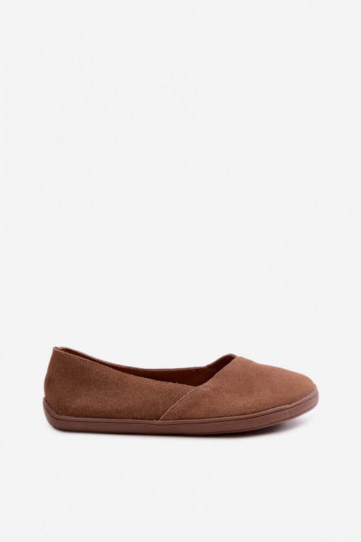 Balerīnas  Barefoot Z Naturalnego Zamszu brūnas krāsas Mirelia