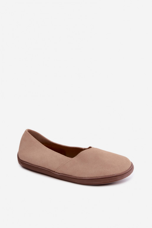 Balerīnas  Barefoot Z Naturalnego Zamszu smilšu krāsas Mirelia
