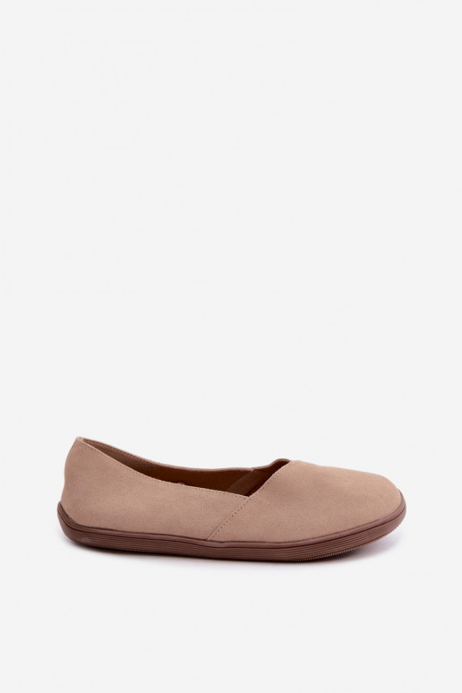Balerīnas  Barefoot Z Naturalnego Zamszu smilšu krāsas Mirelia
