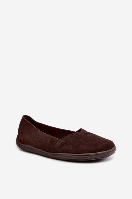 Balerīnas  Barefoot Z Naturalnego Zamszu Czekoladowe Mirelia