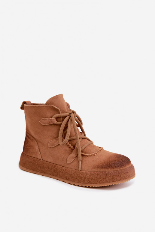 siltināti Sieviešu puszābaki Z Naturalnego Zamszu Artiker 59C1128 Camel