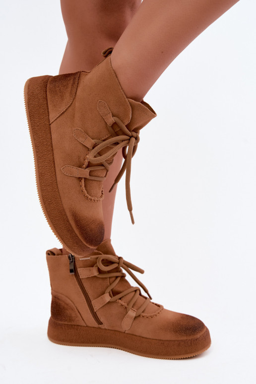 siltināti Sieviešu puszābaki Z Naturalnego Zamszu Artiker 59C1128 Camel