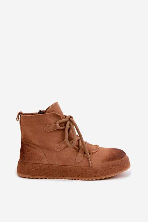 siltināti Sieviešu puszābaki Z Naturalnego Zamszu Artiker 59C1128 Camel