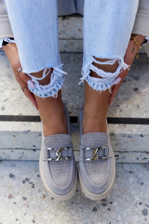 Stilīgas zamšādas apavi pelēkas...