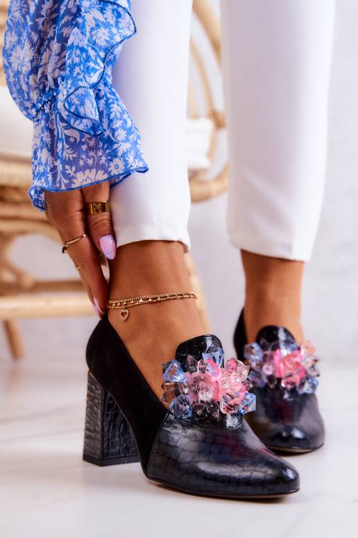 Zamšādas ar čūskādas imitāciju kurpes...