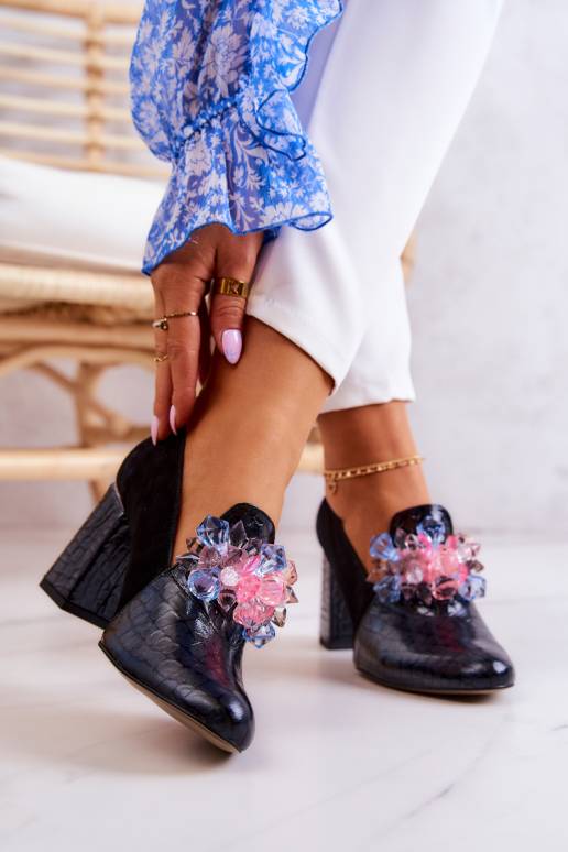 Zamšādas ar čūskādas imitāciju kurpes...