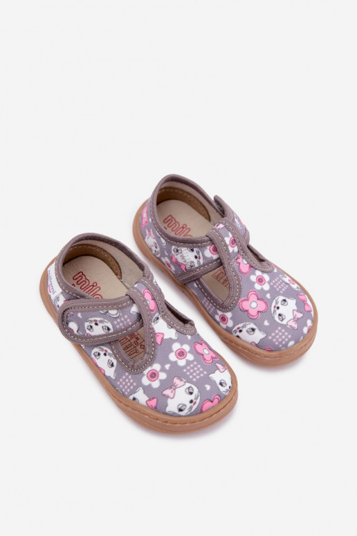 Čības Barefoot Bērnu ar lipīgām aizdarēm Milami Pelēkas krāsas Talirae