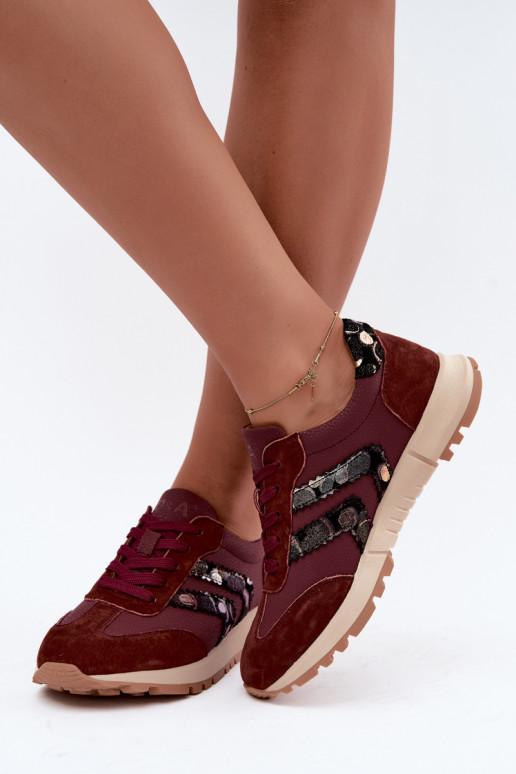   zamšādas  modeļa apavi  D&A GR62-6015 bordo krāsas