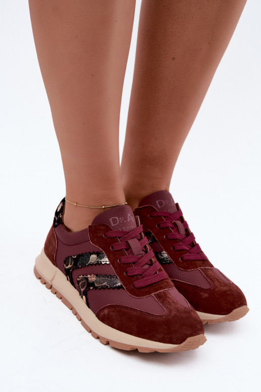   zamšādas  modeļa apavi  D&A GR62-6015 bordo krāsas