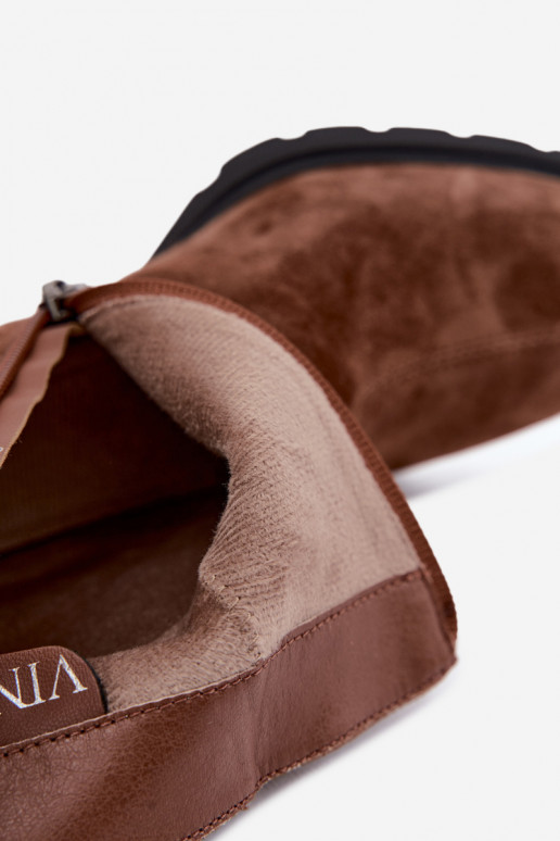 siltināti Sieviešu puszābaki Z Naturalnego Zamszu ar papēdi Vinceza 91172 Camel