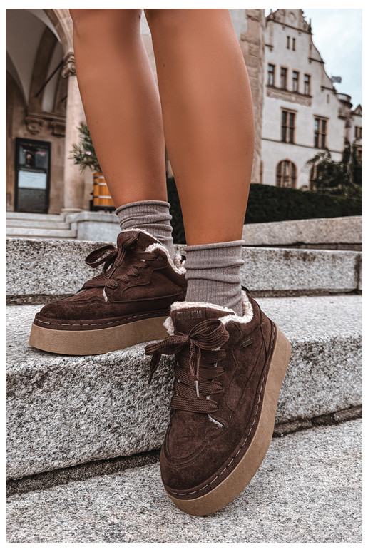šņorējami sniega apavi ar platformu Big Star UU274188 Czekoladowe