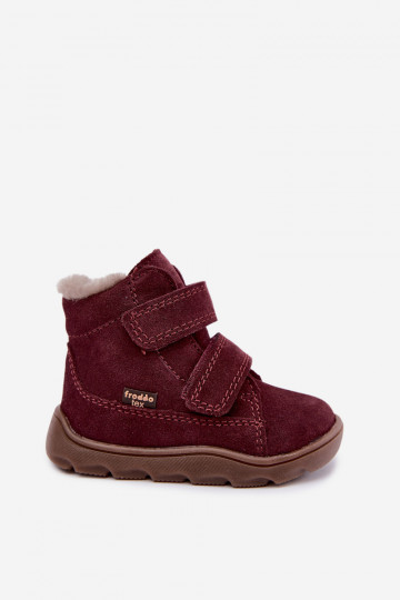   zamšādas sniega apavi Barefoot Bērnu apavi Froddo G2110151-4 bordo krāsas 2